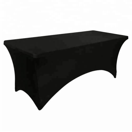 Стрейч чехол на прямоугольный стол черного цвета