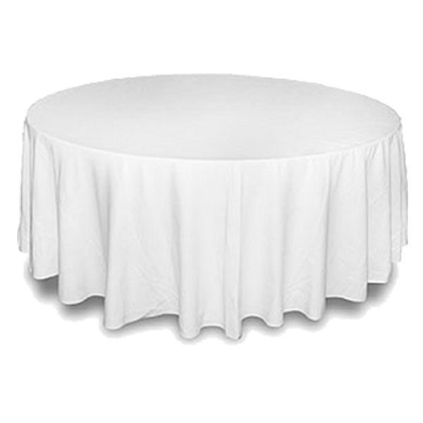 Скатерть белого цвета на круглый стол Ø150 см